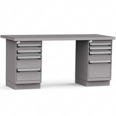 Rousseau Metal - Stationary Work Benches, Tables Type: Work Bench Top Material: Painted Steel - Exact Industrial Supply