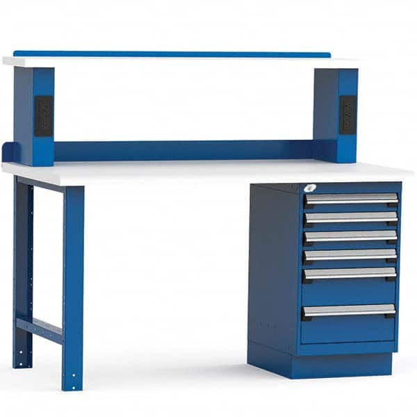 Rousseau Metal - Stationary Work Benches, Tables Type: Work Bench Top Material: Laminated Plastic - Exact Industrial Supply