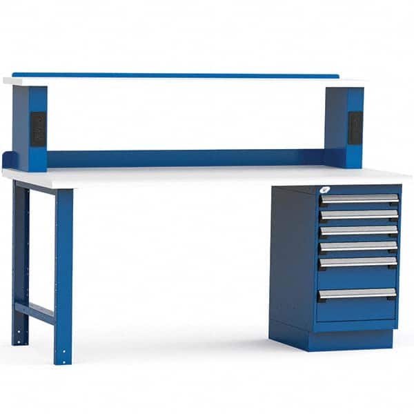 Rousseau Metal - Stationary Work Benches, Tables Type: Work Bench Top Material: Laminated Plastic - Exact Industrial Supply