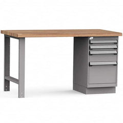 Rousseau Metal - Stationary Work Benches, Tables Type: Work Bench Top Material: Laminated Wood - Exact Industrial Supply