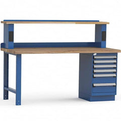 Rousseau Metal - Stationary Work Benches, Tables Type: Work Bench Top Material: Laminated Wood - Exact Industrial Supply