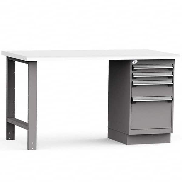 Rousseau Metal - Stationary Work Benches, Tables Type: Work Bench Top Material: Laminated Plastic - Exact Industrial Supply
