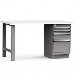 Rousseau Metal - Stationary Work Benches, Tables Type: Work Bench Top Material: Laminated Plastic - Exact Industrial Supply