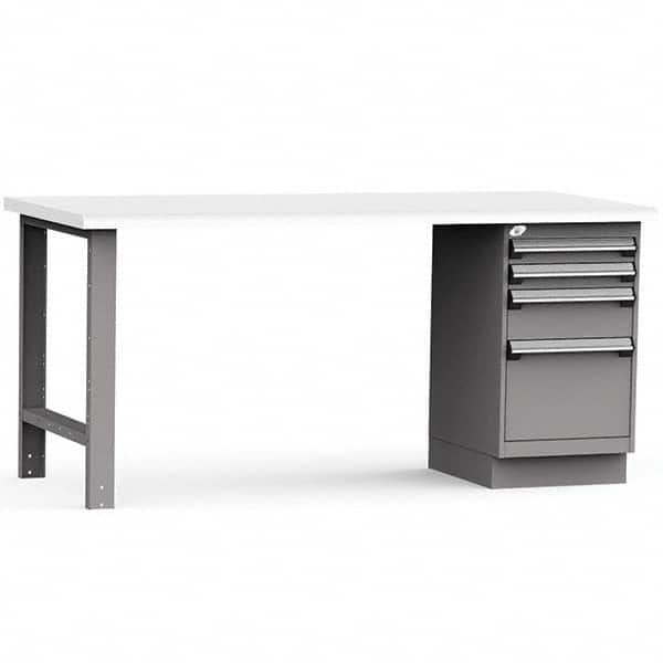 Rousseau Metal - Stationary Work Benches, Tables Type: Work Bench Top Material: Laminated Plastic - Exact Industrial Supply