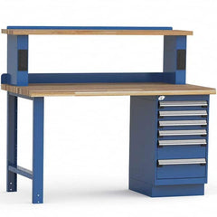 Rousseau Metal - Stationary Work Benches, Tables Type: Work Bench Top Material: Laminated Wood - Exact Industrial Supply