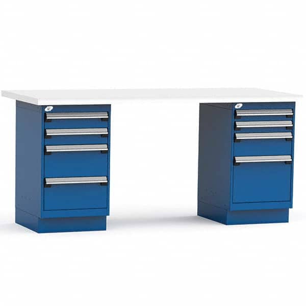 Rousseau Metal - Stationary Work Benches, Tables Type: Work Bench Top Material: Laminated Plastic - Exact Industrial Supply