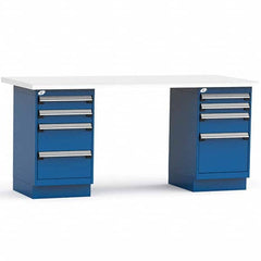 Rousseau Metal - Stationary Work Benches, Tables Type: Work Bench Top Material: Laminated Plastic - Exact Industrial Supply