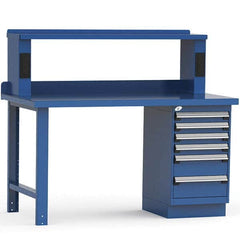 Rousseau Metal - Stationary Work Benches, Tables Type: Work Bench Top Material: Painted Steel - Exact Industrial Supply