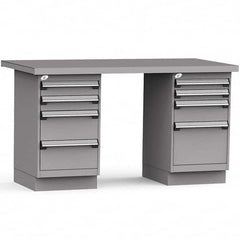 Rousseau Metal - Stationary Work Benches, Tables Type: Work Bench Top Material: Painted Steel - Exact Industrial Supply