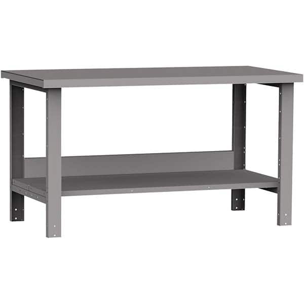 Rousseau Metal - Stationary Work Benches, Tables Type: Work Bench Top Material: Painted Steel - Exact Industrial Supply