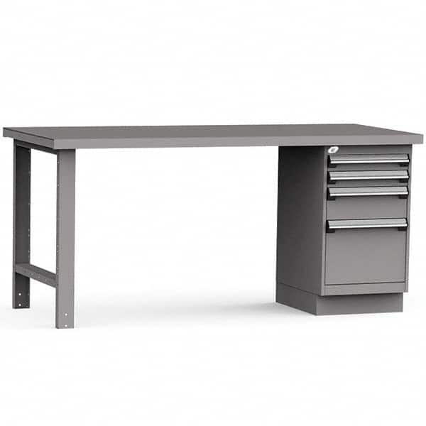 Rousseau Metal - Stationary Work Benches, Tables Type: Work Bench Top Material: Painted Steel - Exact Industrial Supply