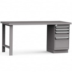 Rousseau Metal - Stationary Work Benches, Tables Type: Work Bench Top Material: Painted Steel - Exact Industrial Supply