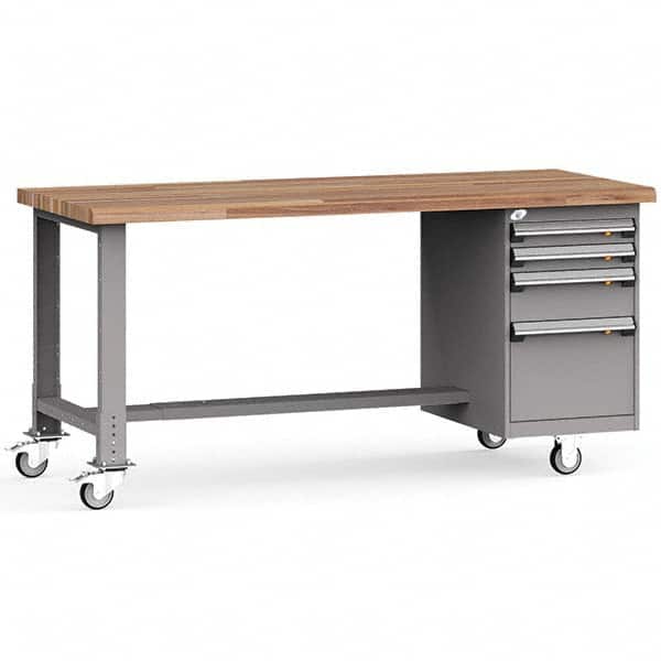 Rousseau Metal - Mobile Work Benches Type: Mobile Workbench Length: 72 (Inch) - Exact Industrial Supply