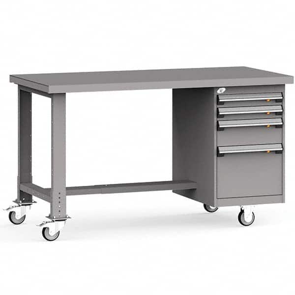 Rousseau Metal - Mobile Work Benches Type: Mobile Workbench Length: 60 (Inch) - Exact Industrial Supply