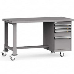 Rousseau Metal - Mobile Work Benches Type: Mobile Workbench Length: 60 (Inch) - Exact Industrial Supply