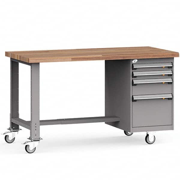 Rousseau Metal - Mobile Work Benches Type: Mobile Workbench Length: 60 (Inch) - Exact Industrial Supply