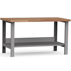 Rousseau Metal - Stationary Work Benches, Tables Type: Work Bench Top Material: Laminated Wood - Exact Industrial Supply