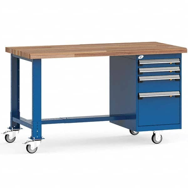 Rousseau Metal - Mobile Work Benches Type: Mobile Workbench Length: 60 (Inch) - Exact Industrial Supply