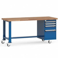 Rousseau Metal - Mobile Work Benches Type: Mobile Workbench Length: 72 (Inch) - Exact Industrial Supply