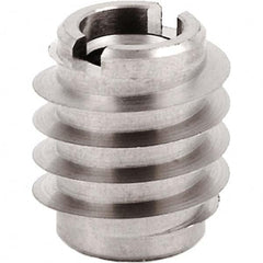 Hex Drive & Slotted Drive Threaded Inserts; Product Type: Knife; System of Measurement: Inch; Thread Size: #6-32; For Material Type: Wood; Material: Stainless Steel; Overall Length (Decimal Inch): 0.3750; Insert Diameter (Decimal Inch): 0.2500; Hole Diame
