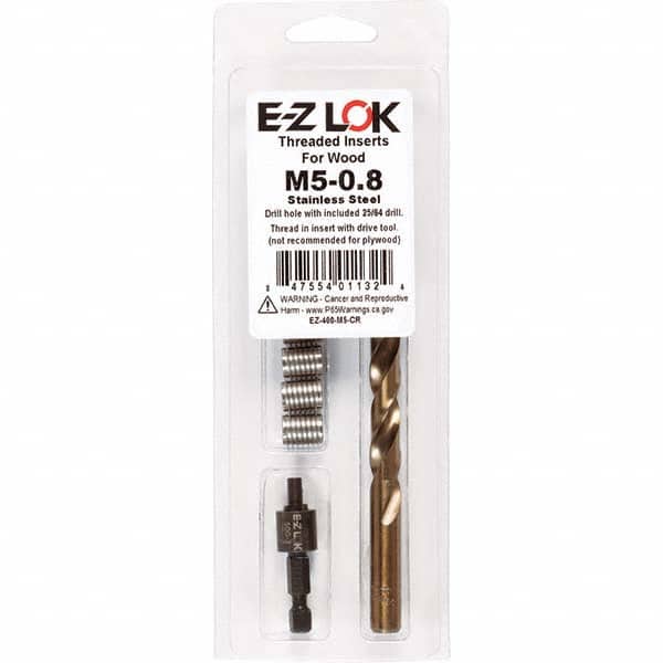 E-Z LOK - Thread Repair Kits Insert Thread Size (mm): M5x0.80 Includes Drill: Yes - Exact Industrial Supply