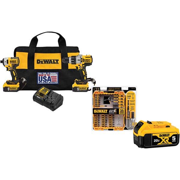 DeWALT - Cordless Tool Combination Kits Voltage: 20 Tools: Hammerdrill & Impact Driver - Exact Industrial Supply