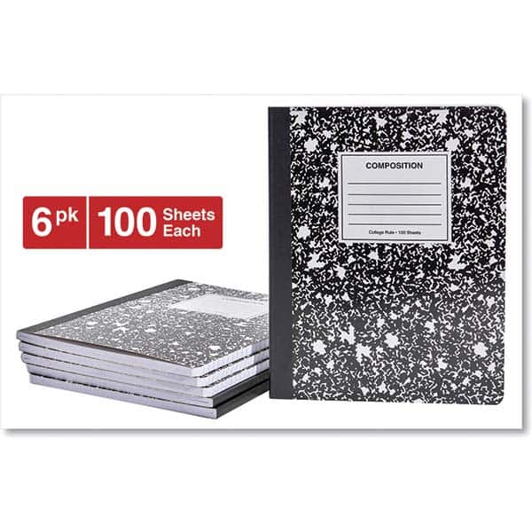 Composition Book: 100 Sheets, College Ruled Black Cover