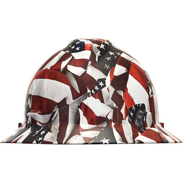 Hard Hat: Class E, 4-Point Suspension Red, Polyethylene, Vented, Slotted