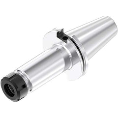 Collet Chuck: 2 to 20 mm Capacity, ER Collet, Taper Shank 5.25″ Projection, Through Coolant