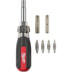 Milwaukee Tool - Bit Screwdrivers Type: Multi-Bit Screwdriver Tip Type: Phillips ; Square; Slotted - Exact Industrial Supply