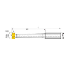 Modular Reamer Bodies; Clamping Method: Axial; Shank Diameter (mm): 0.6300; Shank Length (Decimal Inch): 1.5945 in; Overall Length (Decimal Inch): 3.48; Overall Length (mm): 3.48; Cutting Direction: Neutral; Shank Length (mm): 1.5945 in