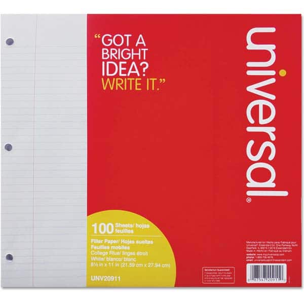 UNIVERSAL - Note Pads, Writing Pads & Notebooks Color: White - Exact Industrial Supply
