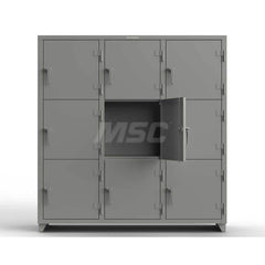 Locker: 72″ Wide, 24″ Deep, 75″ High Dusty Gray, 14-Gauge Steel