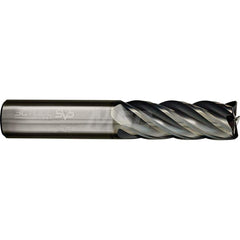 Corner Radius End Mill: 1″ Dia, 3″ LOC, 0.19″ Radius, 5 Flutes, Solid Carbide 6″ OAL, 1″ Shank Dia, Variable ° Helix, AlCrN Coated, Corner Radius End, Centercutting