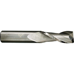 Square End Mill: 3/4'' Dia, 2'' LOC, 3/4'' Shank Dia, 5'' OAL, 2 Flutes, Solid Carbide Single End, Uncoated, Slow Spiral Flute, 30 ° Helix, Centercutting, RH Cut, RH Flute