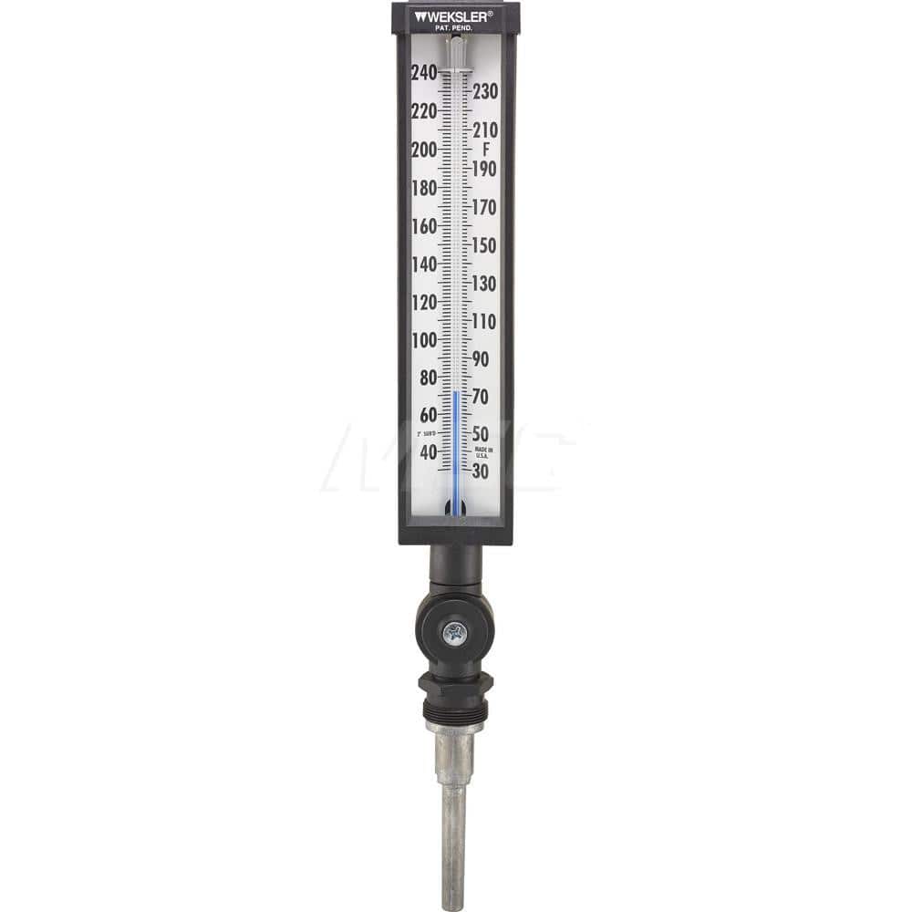 Glass Thermometers; Type: Column Thermometer; Immersion Length (mm): 6.0000; Stem Length (Inch): 6; Minimum Temperature (C): -1.00; Minimum Temperature (F): 30.000; Maximum Temperature (C): 115; Maximum Temperature (F): 240.000; Stem Length: 6; Immersion