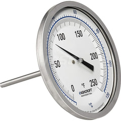Bimetal & Dial Thermometers; Type: Bi-Metal Thermometer; Mount: Back Connected; Stem Length (Inch): 6; Dial Diameter: 5; Minimum Temperature (F): 50.000; Minimum Temperature (C): 10.00; Maximum Temperature (F): 400.000; Maximum Temperature (C): 200.00; Ma