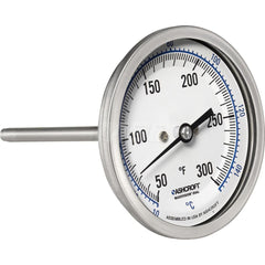 Bimetal & Dial Thermometers; Type: Bi-Metal Thermometer; Mount: Back Connected; Stem Length (Inch): 6; Dial Diameter: 3; Minimum Temperature (F): 50.000; Minimum Temperature (C): 10.00; Maximum Temperature (F): 300.000; Maximum Temperature (C): 150.00; Ma