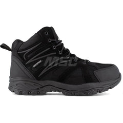 Work Boot: Size 10.5, 4″ High, Leather, Composite Toe Black, Wide Width