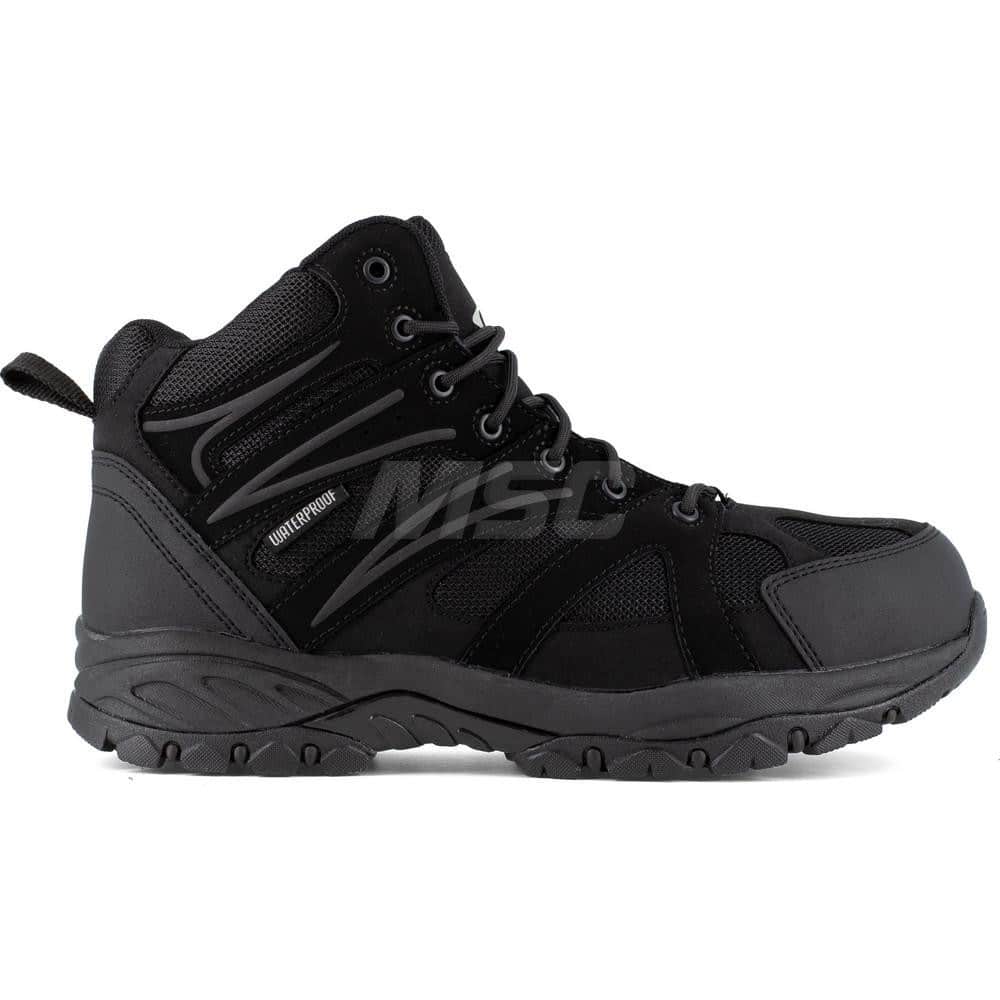 Work Boot: Size 9.5, 4″ High, Leather, Composite Toe Black, Medium Width