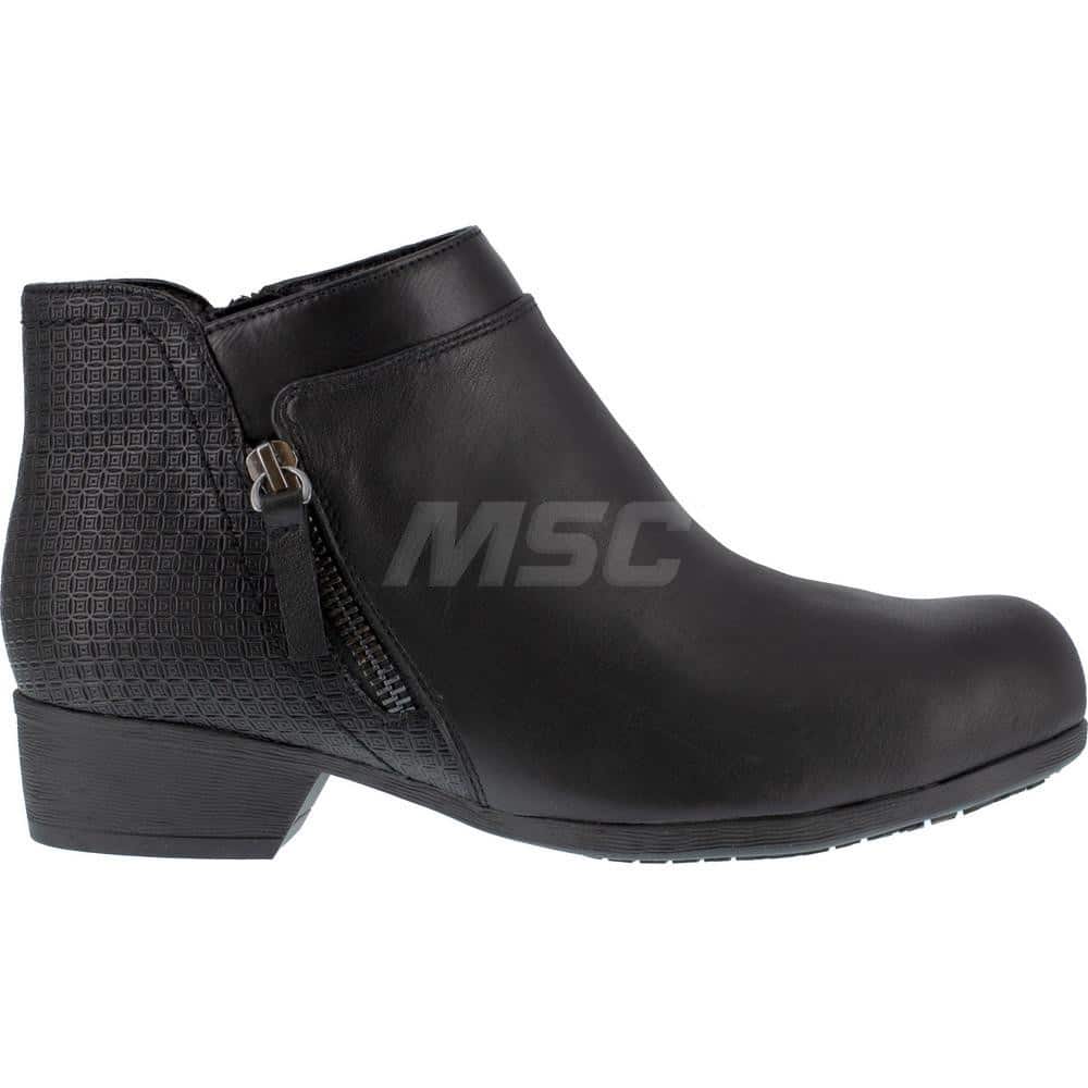 Work Boot: 2-3/4″ High, Leather, Alloy Toe Black, Wide Width