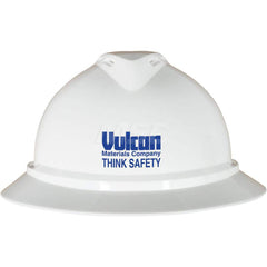 Hard Hat: Heat Protection, Full Brim, Class C, 4-Point Suspension White, Polyethylene, Vented, Slotted