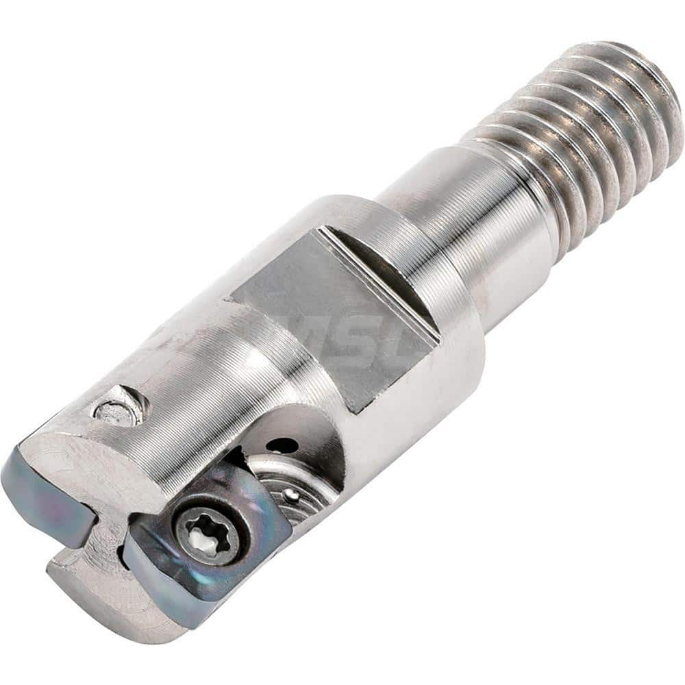 Indexable High-Feed End Mill: Modular Connection Shank Uses 3 LPGT Inserts, 0.5 mm Max Depth, 31.5 mm OAL, Through Coolant