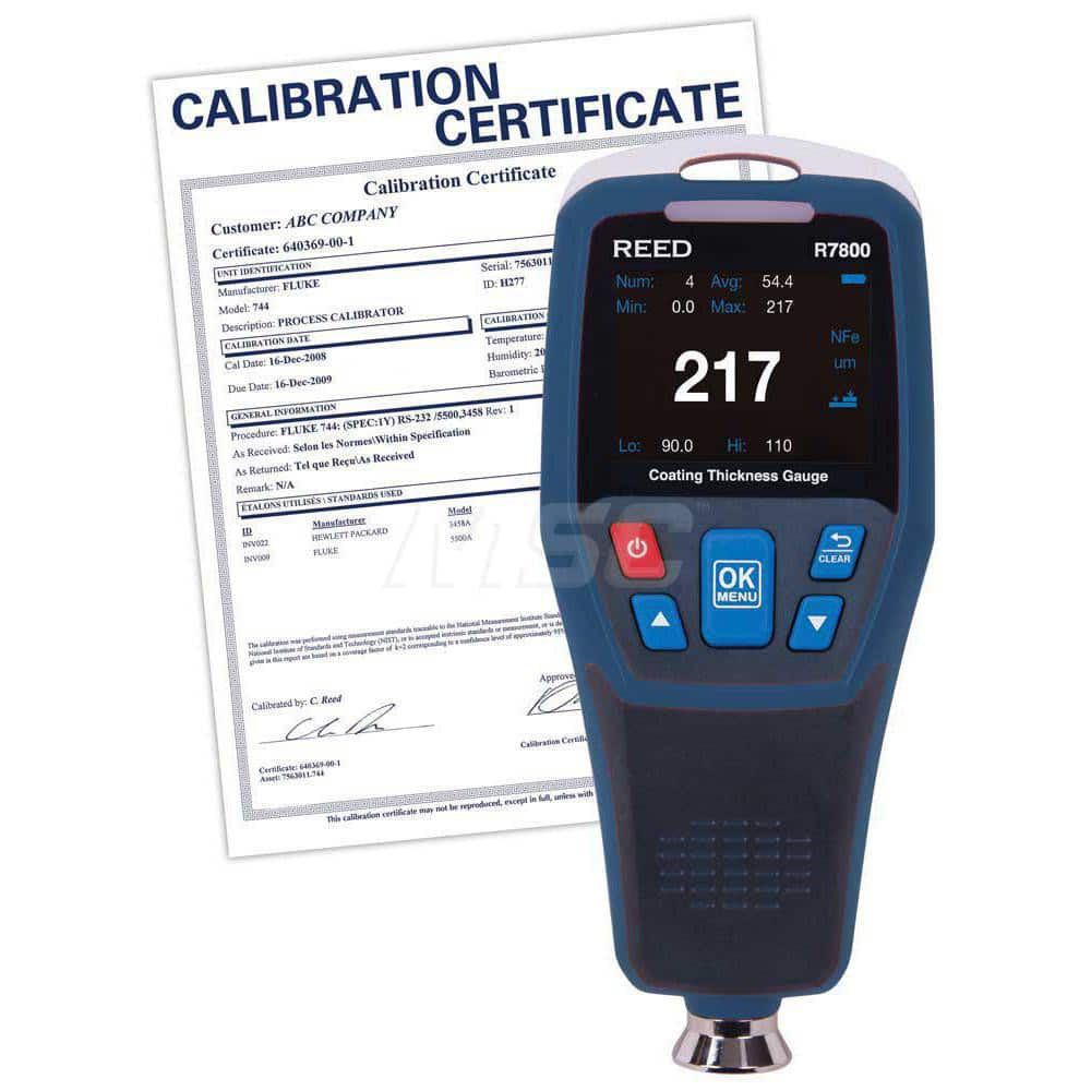 Coating Thickness Gages; Maximum Thickness Measurement (micro m): 1250.00; Maximum Thickness Measurement (mil): 49.20; Minimum Thickness Measurement (micro m): 0.00; Minimum Thickness Measurement (mil): 0.10; For Use With: Ferrous And Non-Ferrous Substrat