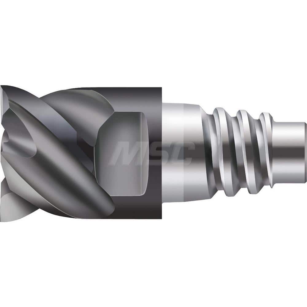 Square End Mill Heads; Mill Diameter (Inch): 1/2; Mill Diameter (Decimal Inch): 0.5000; Number of Flutes: 4; Length of Cut (Decimal Inch): 0.5750; Connection Type: E12; Overall Length (Inch): 1.1140; Material: Solid Carbide; Finish/Coating: TiAlN; Cutting