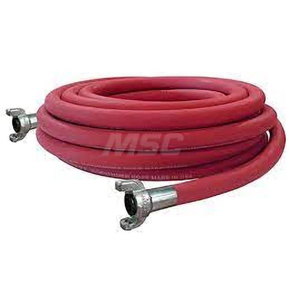 Multi-Purpose Hose: 1″ ID, 1.28″ OD, 50 ™ Long - Crowfoot Ends, 200 Max psi, -40 to 212 &deg F;, Red