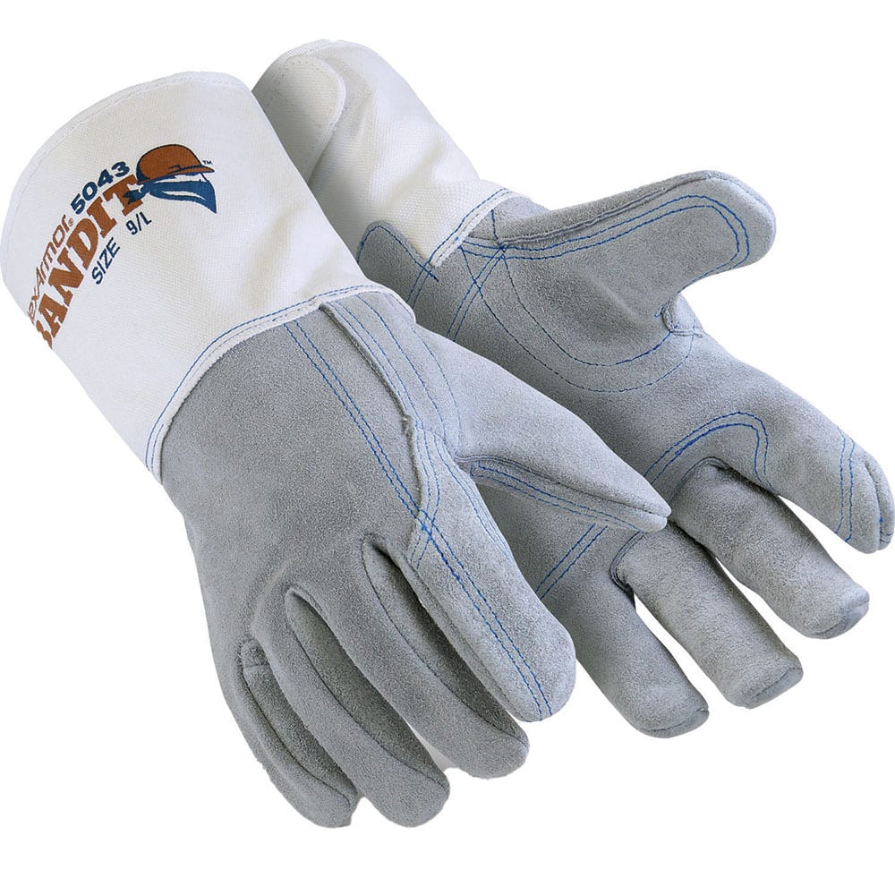 Cut & Puncture-Resistant Gloves: Size L, ANSI Cut A5, ANSI Puncture 5 White & Gray