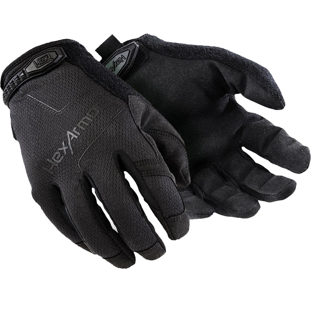 Puncture-Resistant Gloves: Size M, ANSI Puncture 2 Black, Smooth Grip