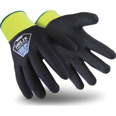Cut & Puncture-Resistant Gloves: Size XL, ANSI Cut A6, ANSI Puncture 4, Sandy Nitrile, Acrylic & Fiberglass Blend High-Visibility Yellow & Black, Full Coated, Sandy Grip