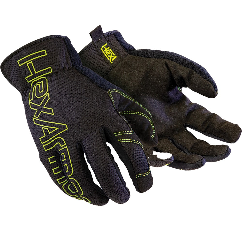 Puncture-Resistant Gloves: Size S, ANSI Puncture 2 High-Visibility Yellow & Black
